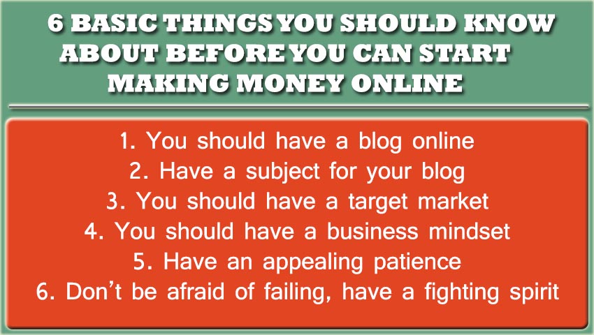 things needed to make money online